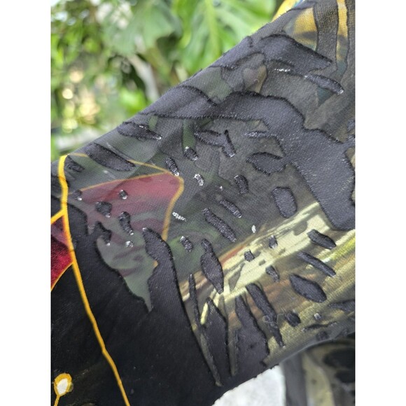 Citron Santa Monica Butterfly Floral Button Front Blouse Silk Rayon Large L - Picture 11 of 12